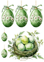 Rice Paper For Decoupage Easter Eggs In Flowers 2 Collage Cat. No. 4307