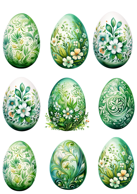 Rice Paper For Decoupage Easter Eggs In Flowers 3 Collage Cat. No. 4308