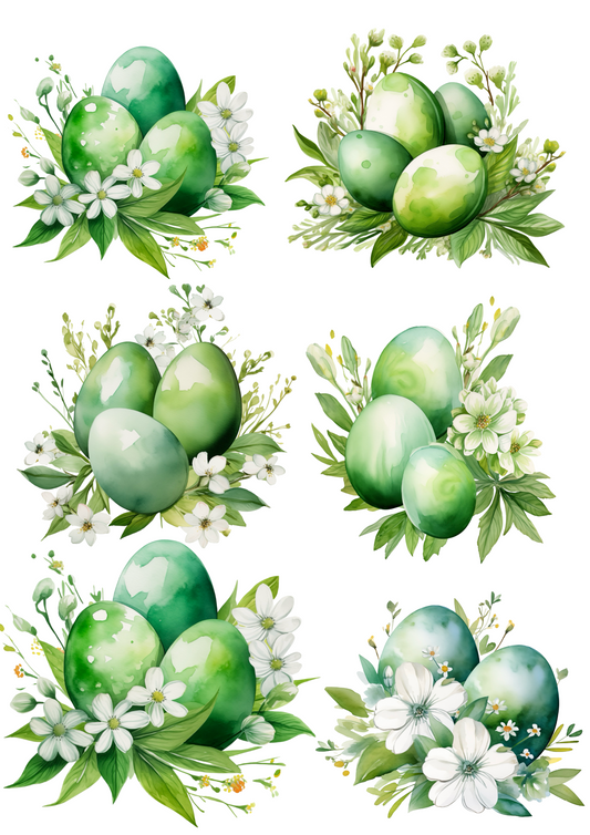 Rice Paper For Decoupage Easter Eggs In Flowers 4 Collage Cat. No. 4309