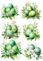 Rice Paper For Decoupage Easter Eggs In Flowers 4 Collage Cat. No. 4309