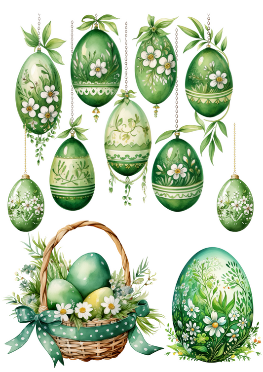 Rice Paper For Decoupage Easter Eggs In Flowers 5 Collage Cat. No. 4310
