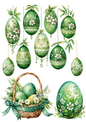 Rice Paper For Decoupage Easter Eggs In Flowers 5 Collage Cat. No. 4310