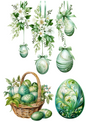 Rice Paper For Decoupage Easter Eggs In Flowers 6 Collage Cat. No. 4311