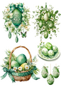 Rice Paper For Decoupage Easter Eggs In Flowers 7 Collage Cat. No. 4312