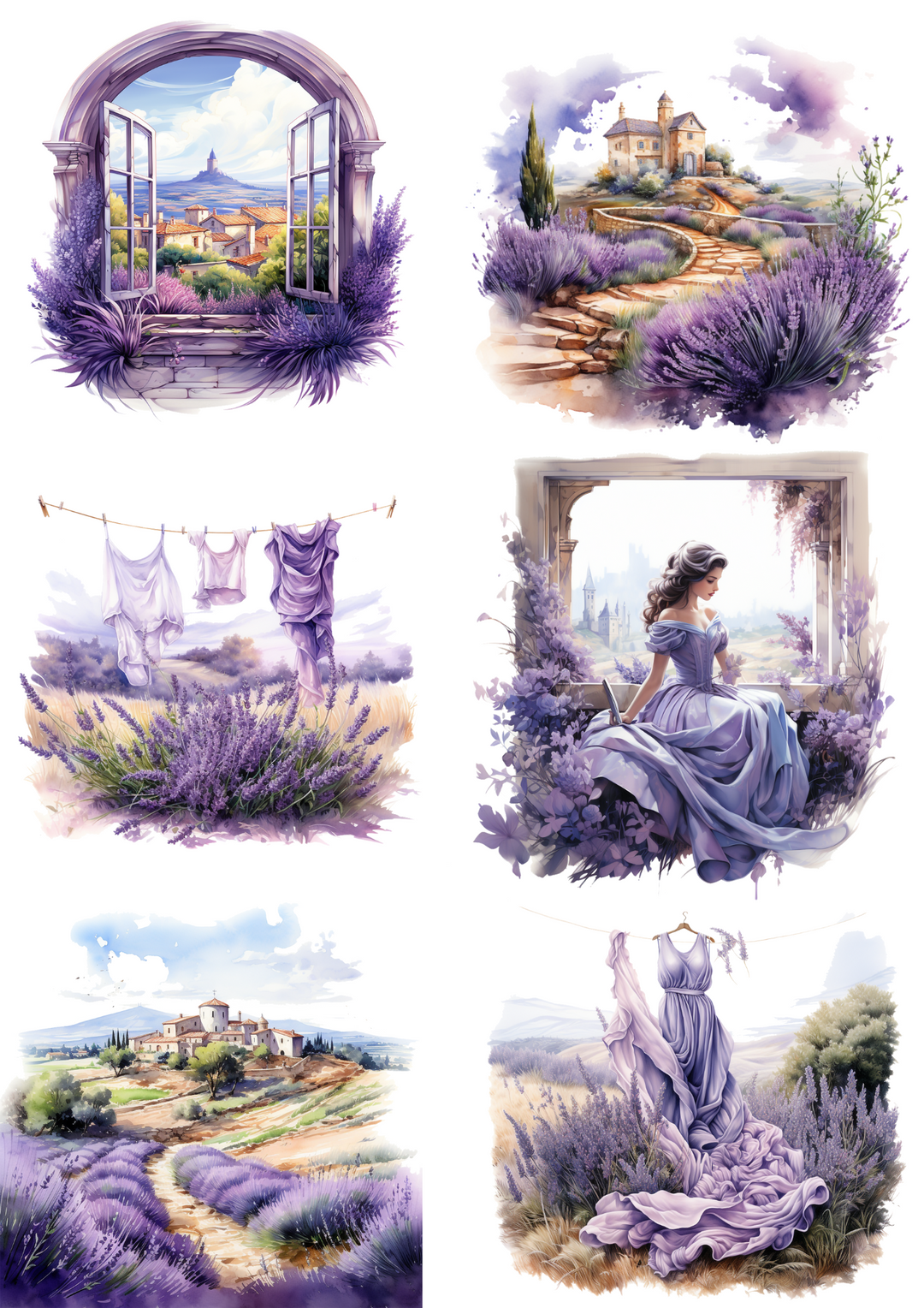 Rice Paper For Decoupage Residence In Provence And Lavender 2 Collage Cat. No. 4348