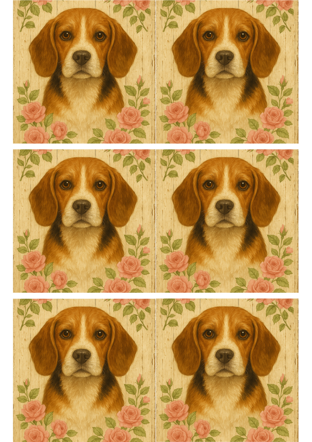 Reispapier für Decoupage Beagle-Hundecollage Kat. Nr. 4351