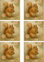 Rice Paper For Decoupage Squirrel Eating Nut Collage Cat. No. 4368