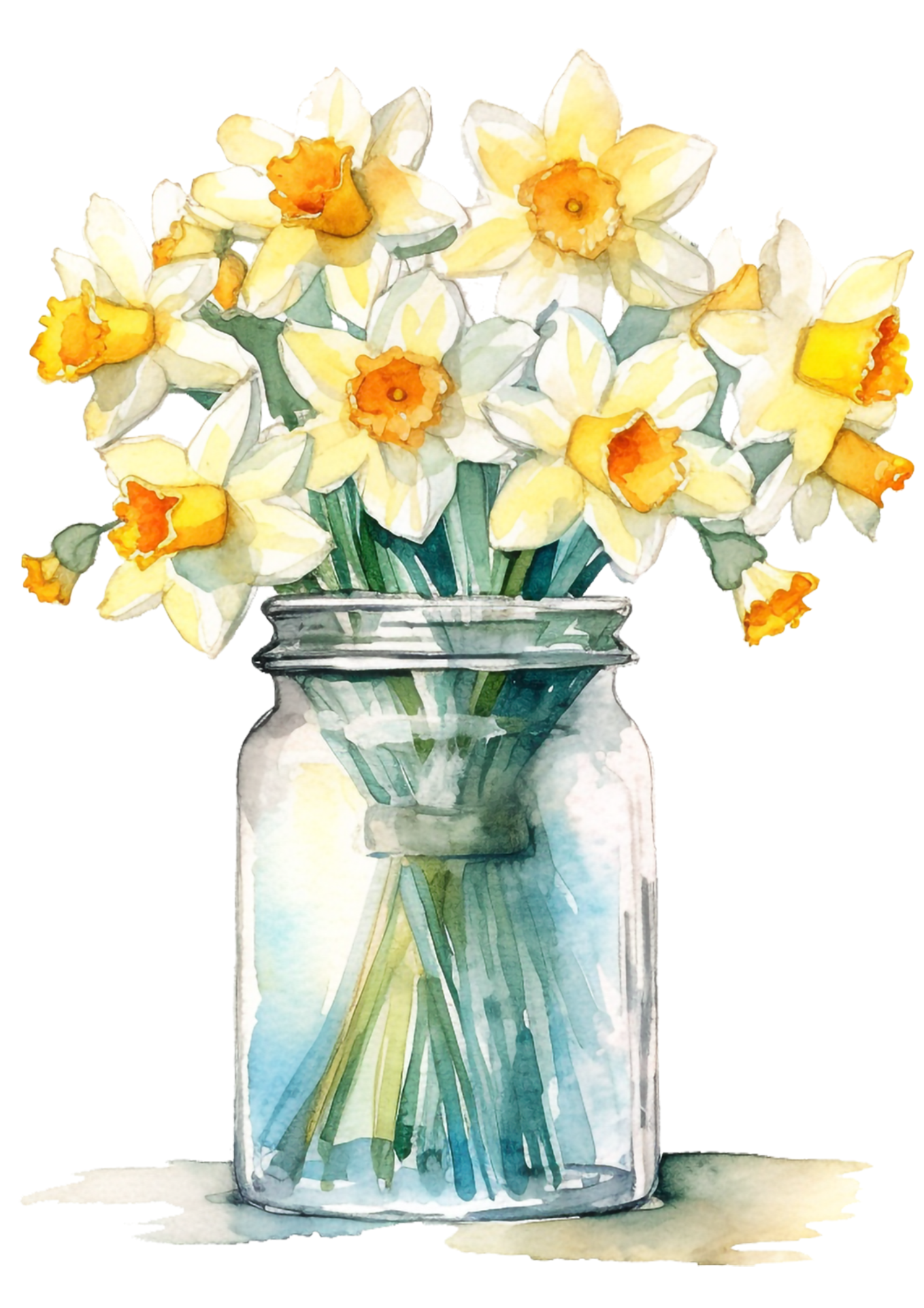 Rice Paper For Decoupage Daffodils Bouquet In A Vase Full Cat. No. 4384