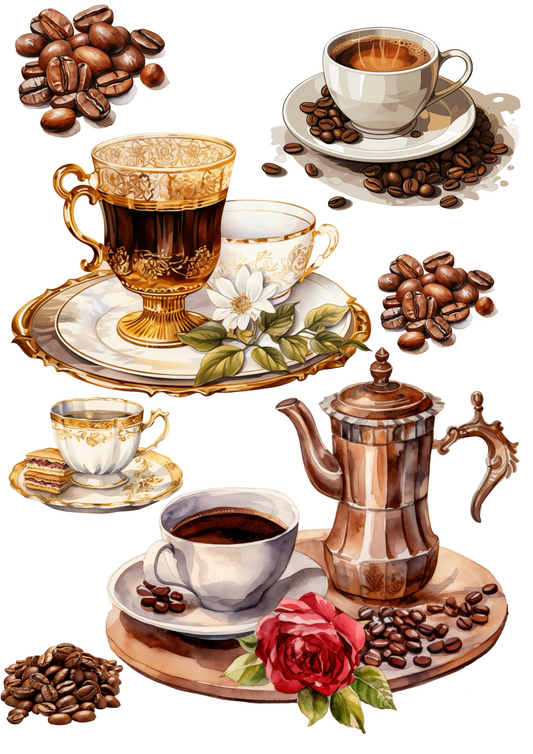 Rice Paper For Decoupage Coffee Tableware 2 Collage Cat. No. 4389