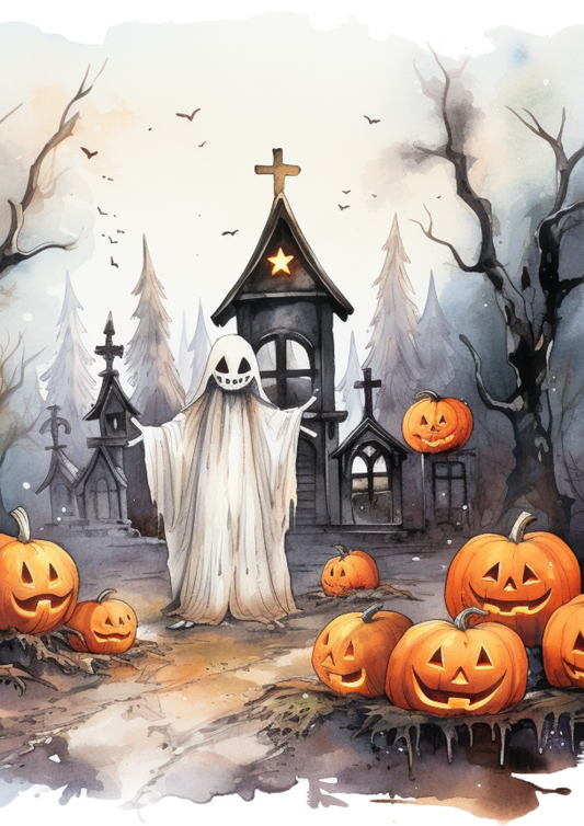Rice Paper For Decoupage Ghost And Halloween Pumpkins Full Cat. No. 4398
