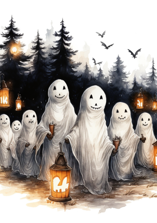 Rice Paper For Decoupage Ghost And Halloween Pumpkins 2 Full Cat. No. 4400