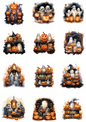 Rice Paper For Decoupage Ghost And Halloween Pumpkins 3 Collage Cat. No. 4401
