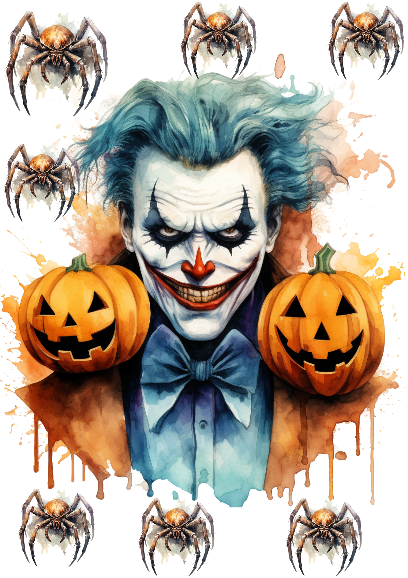 Rice Paper For Decoupage Joker Spiders And Pumpkins Halloween Full Cat. No. 4408