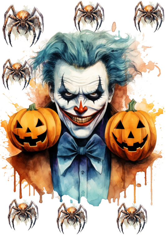 Rice Paper For Decoupage Joker Spiders And Pumpkins Halloween Full Cat. No. 4408