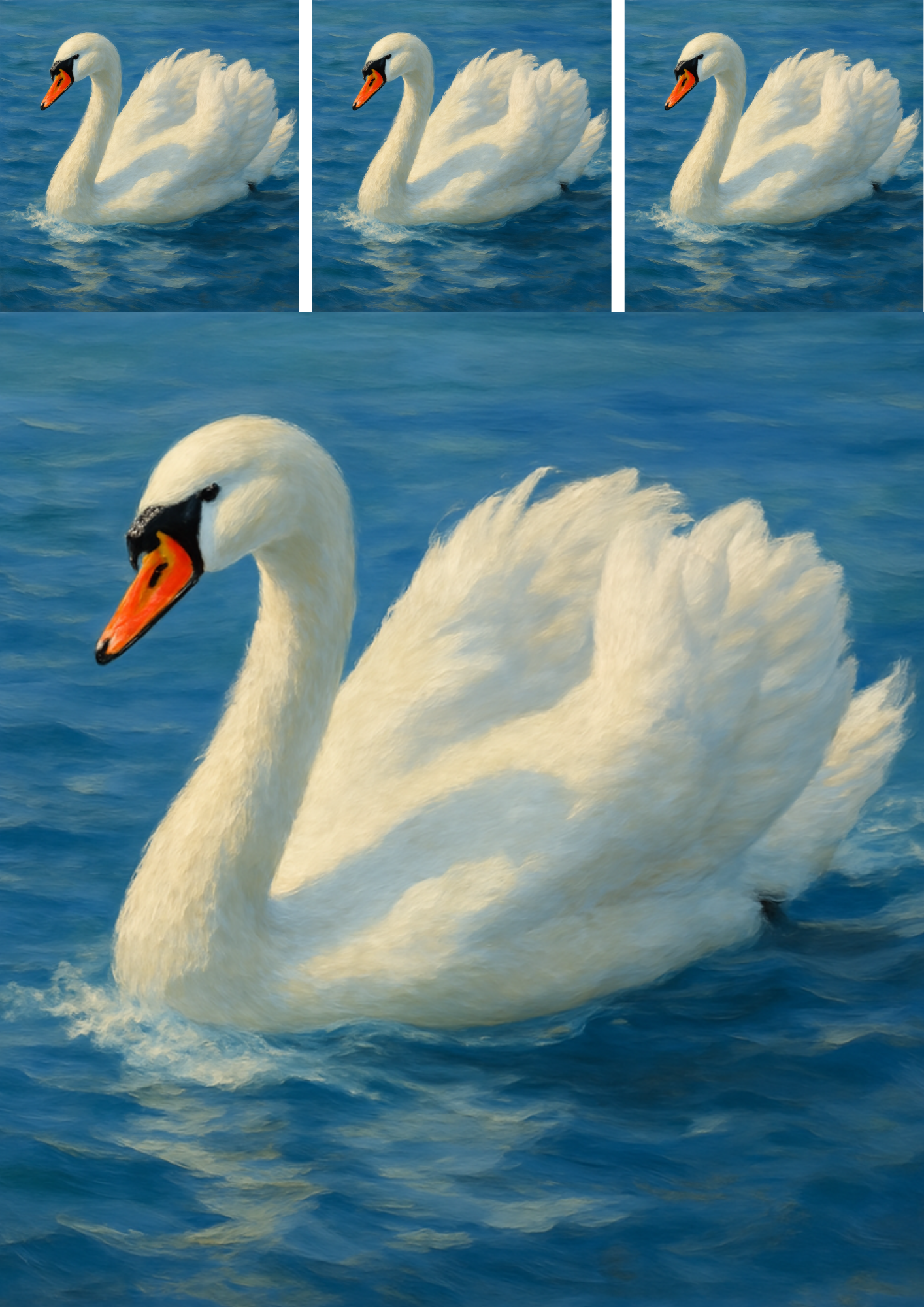 Rice Paper For Decoupage Swan On The Water Collage Cat. No. 4416