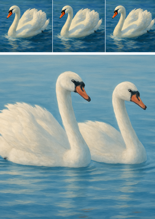 Rice Paper For Decoupage Swans On The Water Collage Cat. No. 4417