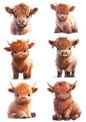 Rice Paper For Decoupage Highland Cow Baby Collage Cat. No. 4461
