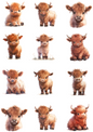 Rice Paper For Decoupage Highland Cow Baby Collage Cat. No. 4464
