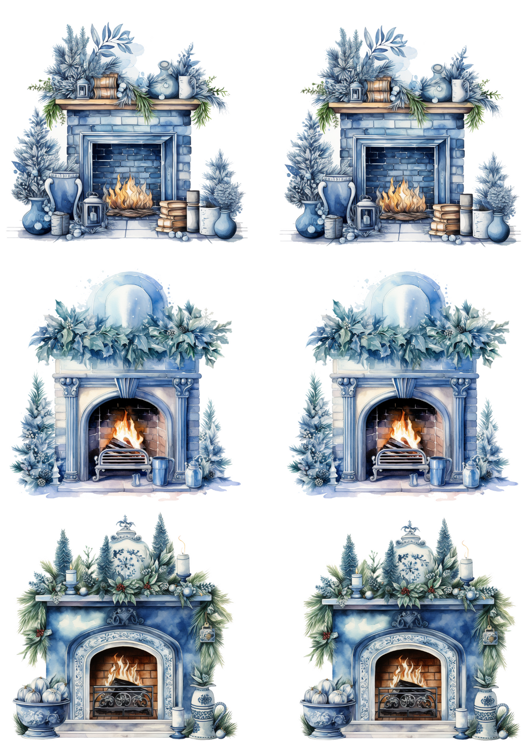 Rice Paper For Decoupage Fireplace Collage Cat. No. 4475