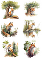 Rice Paper For Decoupage Fox Collage Cat. No. 4505
