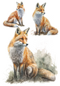 Rice Paper For Decoupage Fox Collage Cat. No. 4508