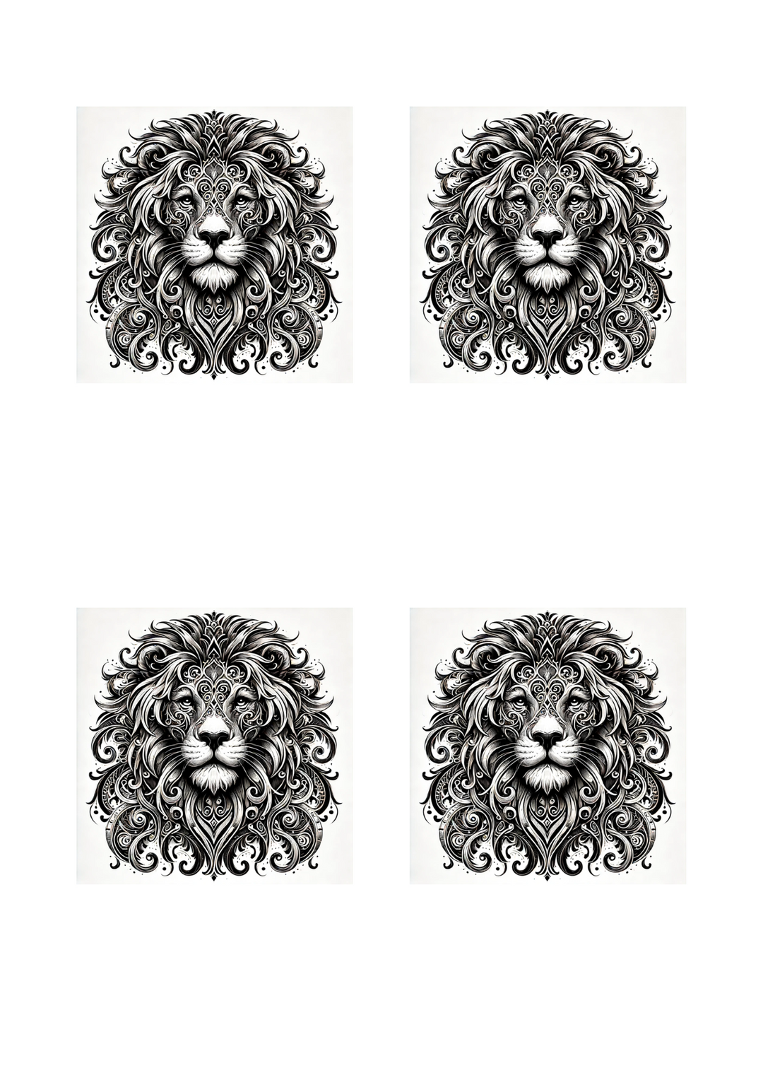 Rice Paper For Decoupage Lion In Gothic Style Collage Cat. No. 4513