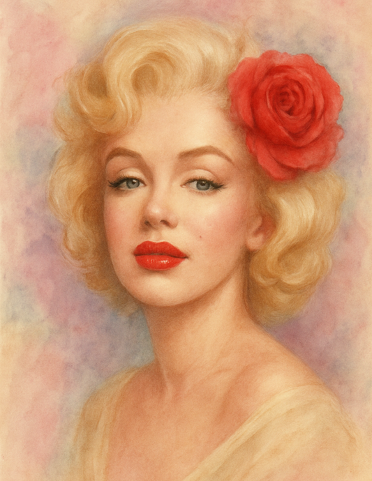 Rice Paper For Decoupage Marylin Monroe With Rose Schabby Chic Full Cat. No. 4518