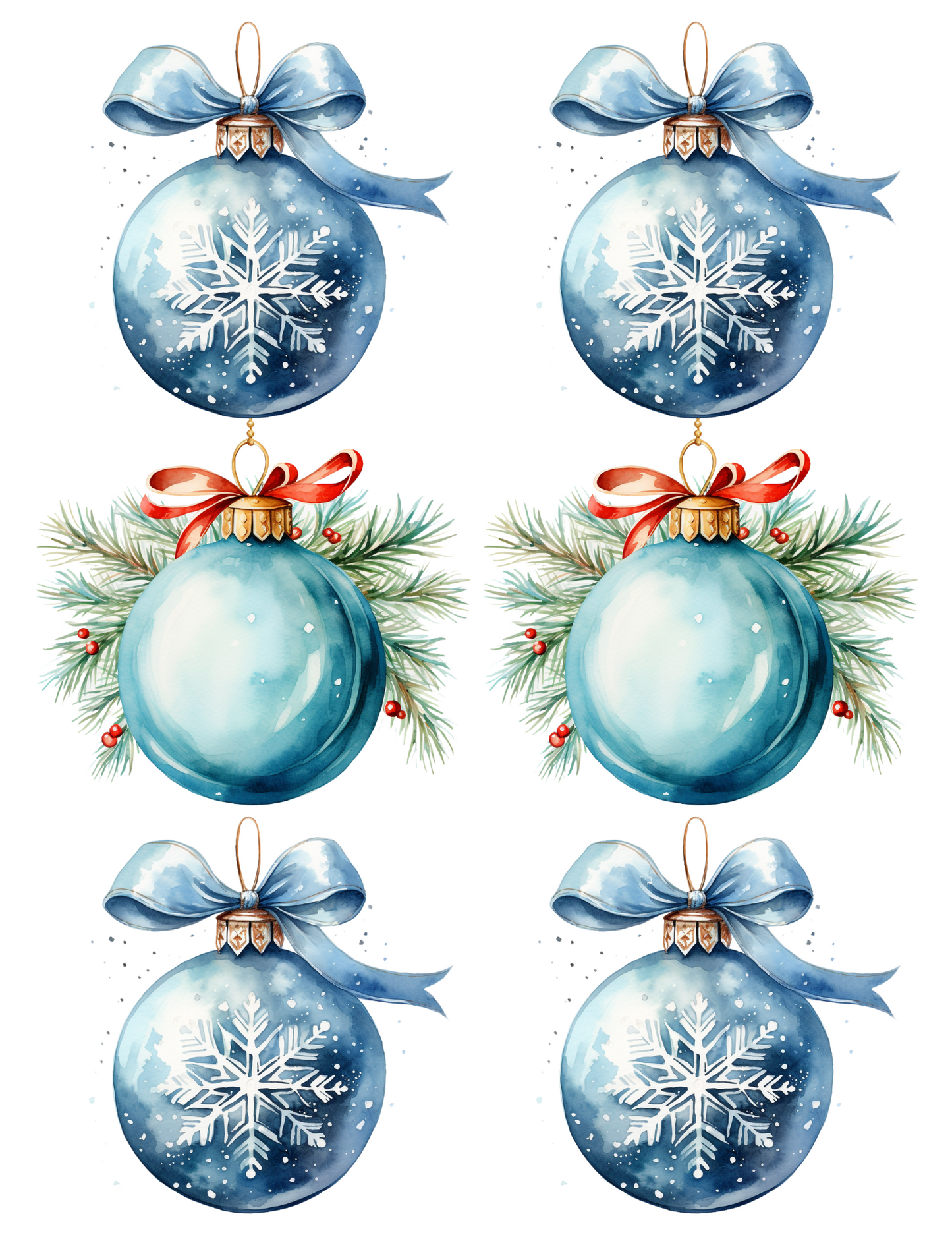 Rice Paper For Decoupage Christmas Baubles Collage Cat. No. 4543