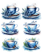 Rice Paper For Decoupage Christmas Coffee Cups Collage Cat. No. 4546