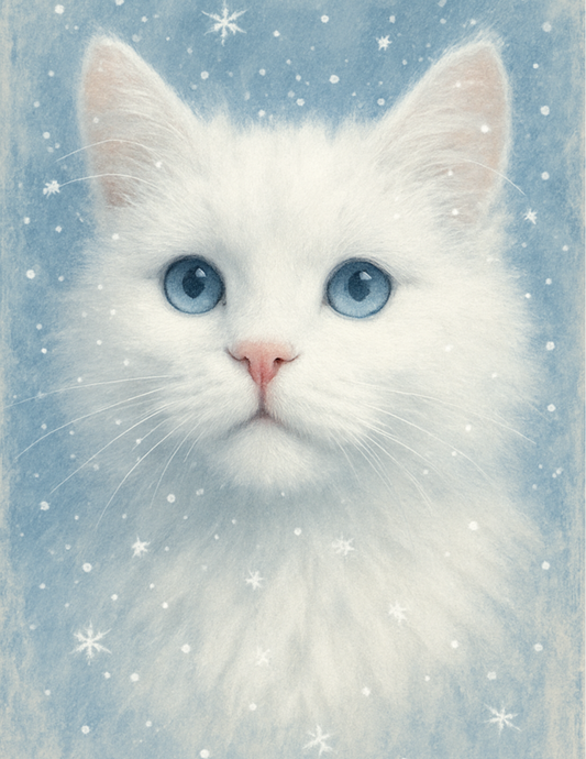 Rice Paper For Decoupage White Cat Cat. No. 4569