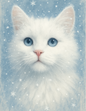 Rice Paper For Decoupage White Cat Cat. No. 4569