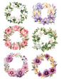 Rice Paper For Decoupage Flower Wreaths Collage Cat. No. 4586