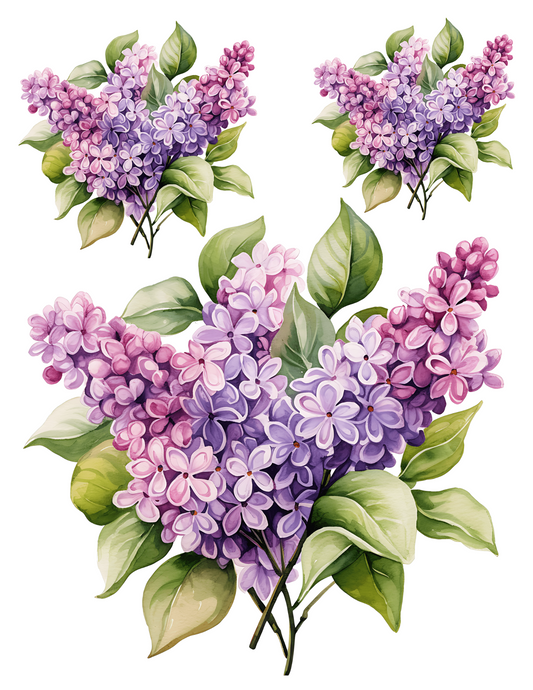 Rice Paper For Decoupage Lilac Branches Collage Cat. No. 4587
