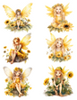 Rice Paper For Decoupage Sunflower Fairy Collage Cat. No. 4592