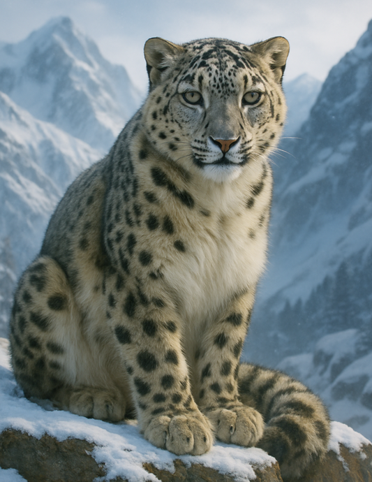 Rice Paper For Decoupage Snow Leopard Full Cat. No. 4616