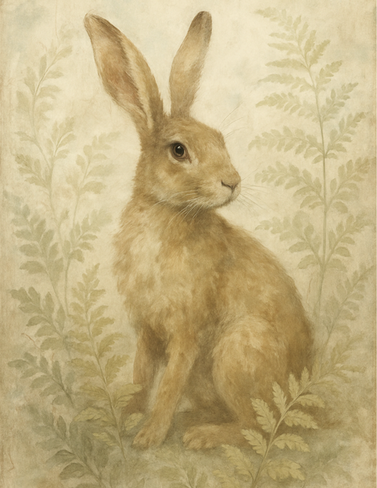 Rice Paper For Decoupage Wild Hare In Shabby Chic Style Cat. No. 4636