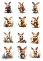 Rice Paper For Decoupage Winter Christmas Bunny Collage Cat. No.4649