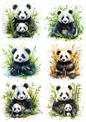 Rice Paper For Decoupage Panda In Bamboo Collage Cat. No. 4675