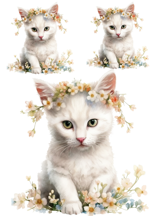 Rice Paper For Decoupage Little Kitten Collage Cat. No. 4680
