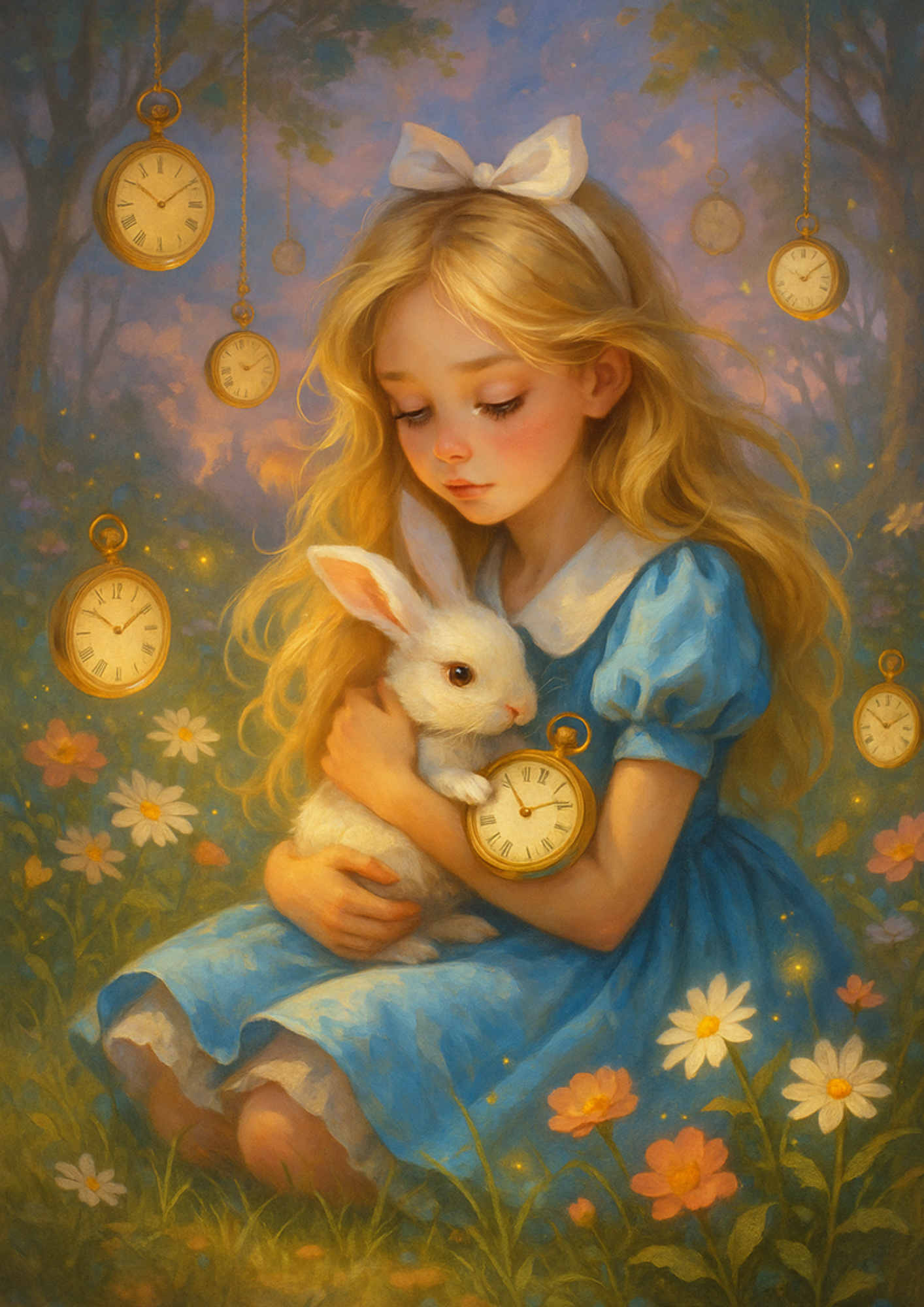 Rice Paper For Decoupage Alice In Wonderland Cuddles The White Rabbit Full Cat. No. 4682