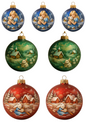 Rice Paper For Decoupage Traditional Christmas Baubles Decorated With Alice In Wonderland Motif Collage Cat. No. 4683