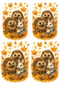 Rice Paper For Decoupage Autumn Hedgehogs With White Rabbit From Alice In Wonderland Collage Cat. No. 4684
