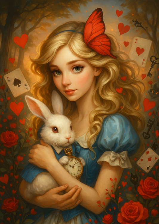 Rice Paper For Decoupage Alice In Wonderland Cuddles The White Rabbit Full Cat. No. 4687