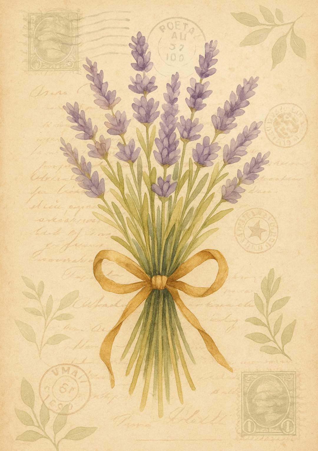 Rice Paper For Decoupage Lavender Bouquet Full Cat. No. 4692