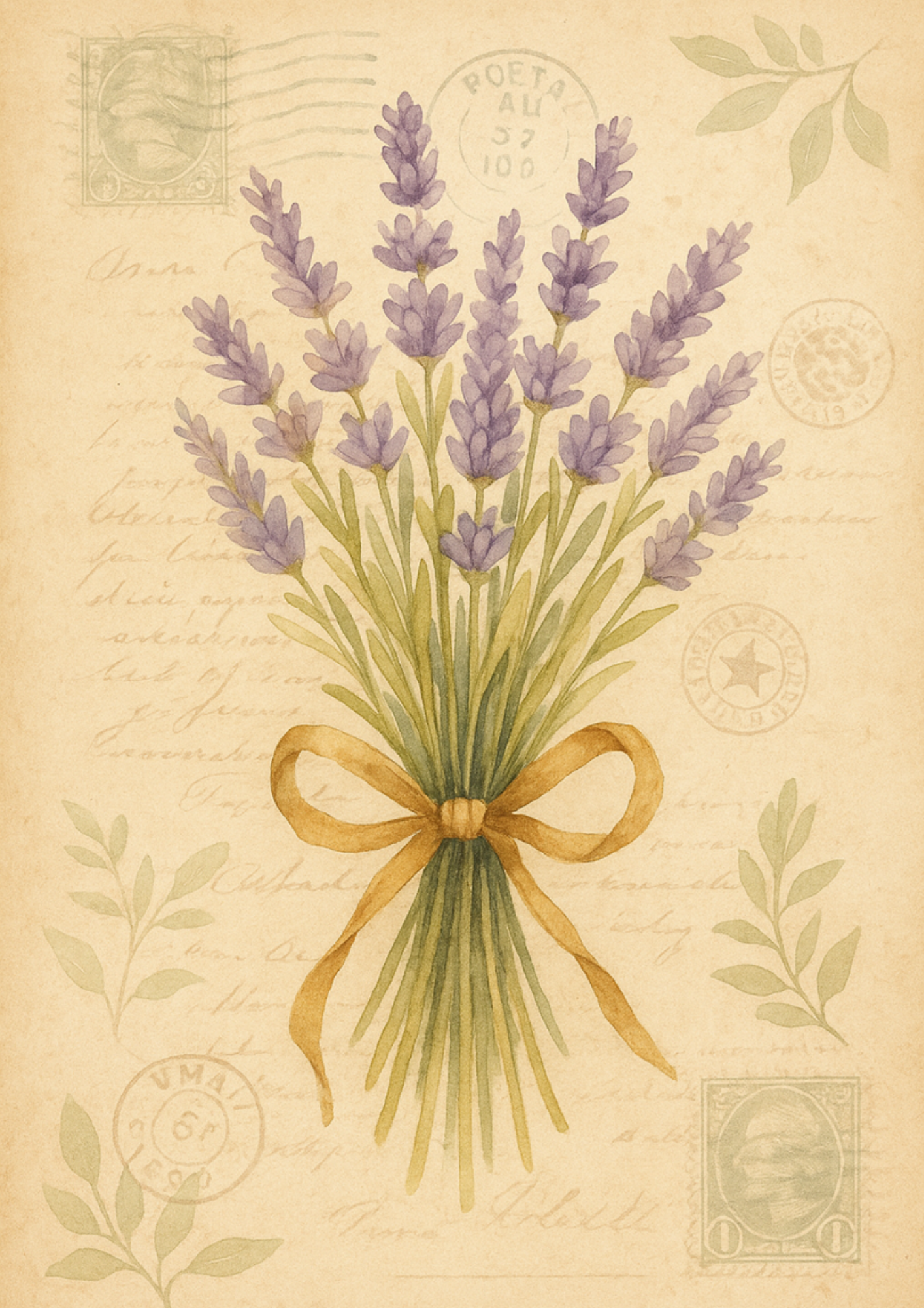 Rice Paper For Decoupage Lavender Bouquet Full Cat. No. 4692