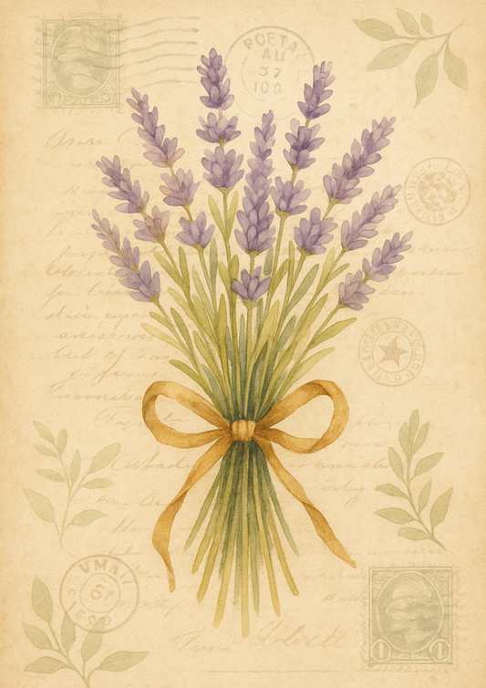 Rice Paper For Decoupage Lavender Bouquet Full Cat. No. 4692