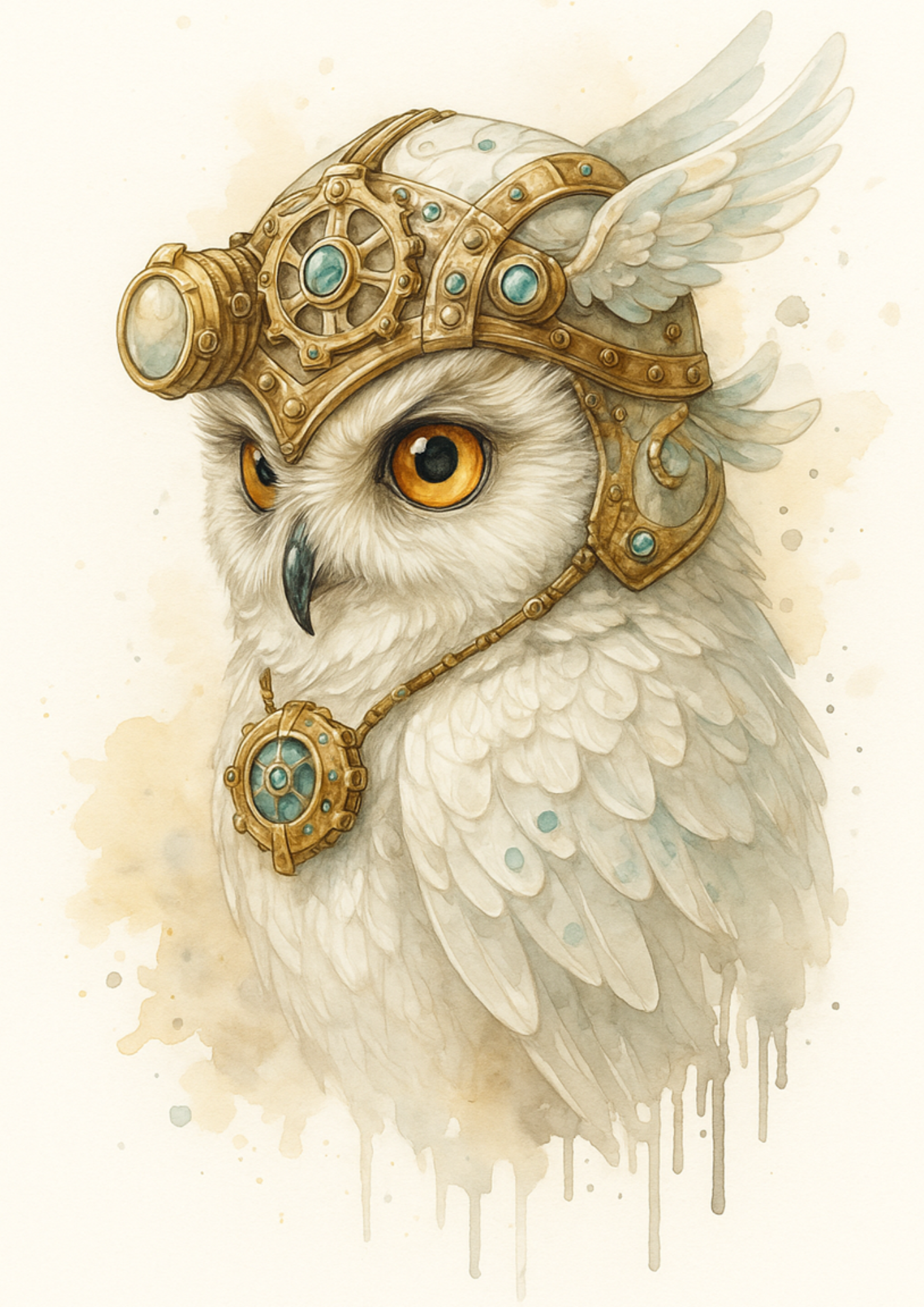 Rice Paper For Decoupage White Owl Steampunk Full Cat. No. 4709