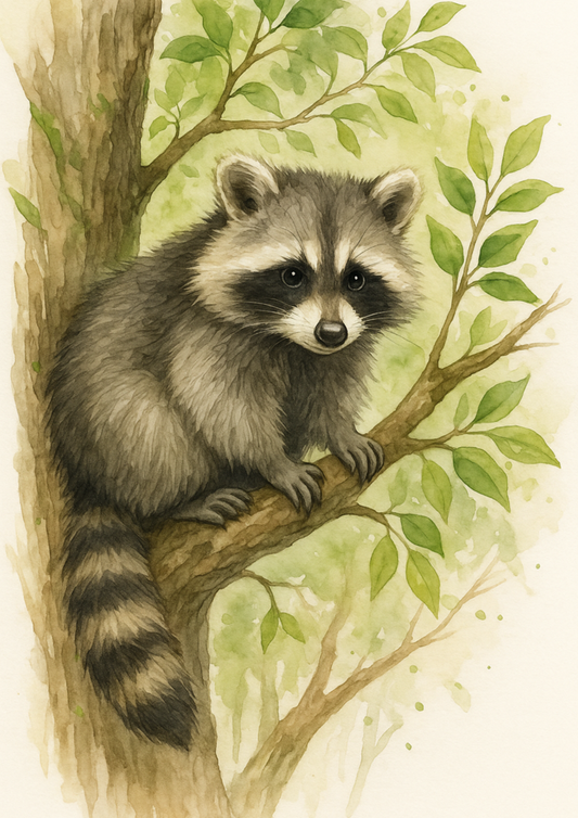 Rice Paper For Decoupage Raccoon On Branch Full Cat. No. 4714