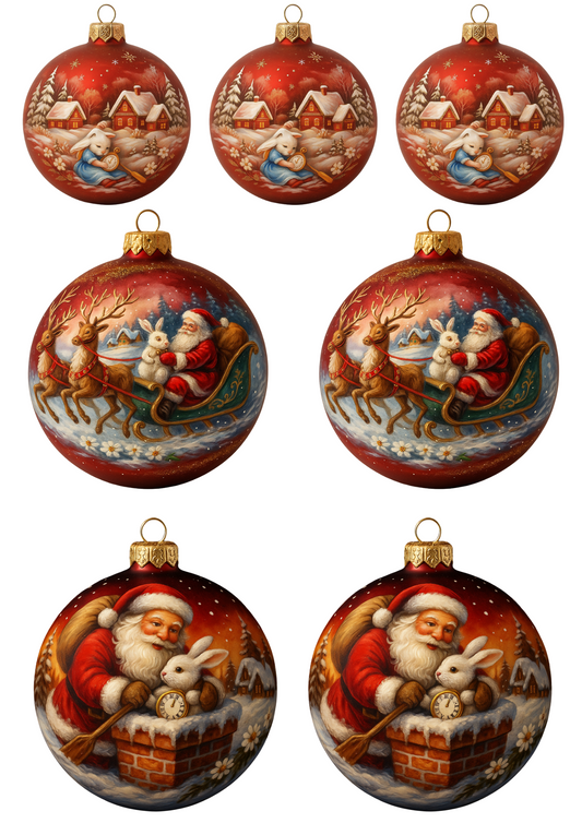 Rice Paper For Decoupage Christmas Tree Baubles With Alice In Wonderland Motif Collage Cat. No. 4731