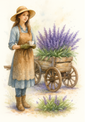 Rice Paper For Decoupage Gardener With A Cart With Lavender Full Cat. No. 4734